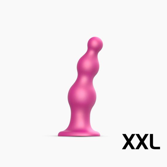 Насадка для страпона Strap-On-Me Dildo Plug Beads Framboise Metallic XXL sexstyle