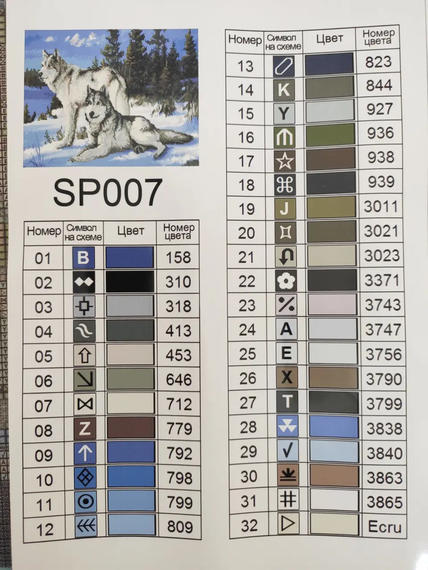Алмазная мозаика Волки на снегу 40х50 см ColorArt SP007 | Зображення 3