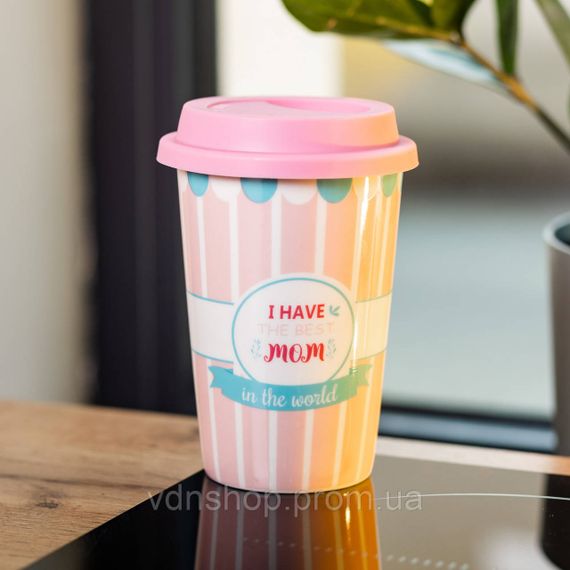 Стакан порцелянаовий 420 мл з силіконовою кришкою I have the best mom RX-N240288HM | Зображення 2