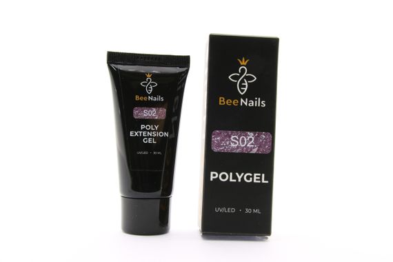 Полигель с шиммером Bee Nails №S02 в тюбике 30мл | Зображення 1