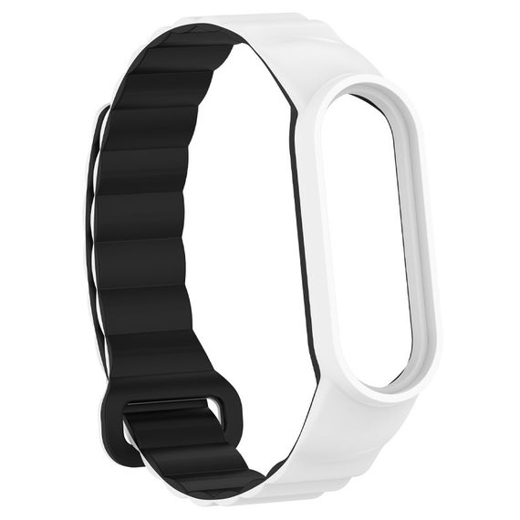 Ремінець Dual-color Magnetic для Xiaomi Mi Band 7/6/5/4/3 White / Black | Зображення 2