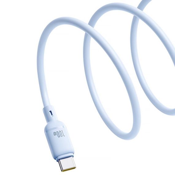 Дата кабель Baseus Silky Series OS Fast Charging Type-C to Type-C 100W (1m) (P10377704) Galaxy Blue | Зображення 1