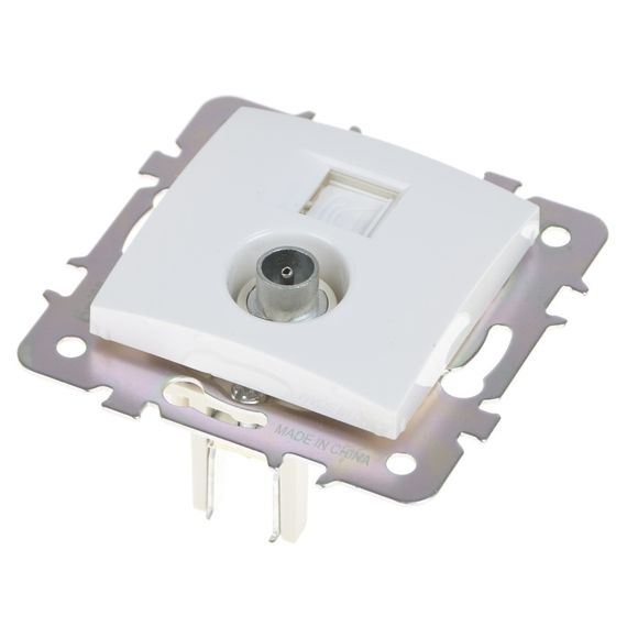 Розетка белая RB-1TV+1TF | Зображення 3