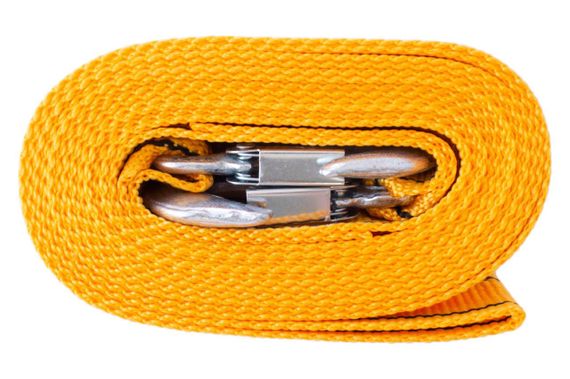 Трос буксировочный 4.5м*50мм 2т (крюк) (пакет) СИЛА | Зображення 1