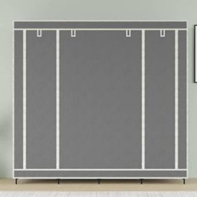Шафа для одягу тканинна 4 секції 170х45х170см Storage Rack 28170 Сірий