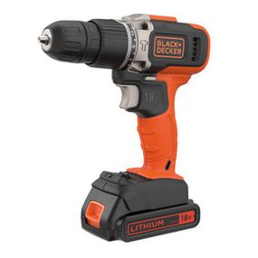 Шуруповерт Black&amp;Decker 18 В, 1.5Ah, 45 Нм,0-360/0-1400 об/мин, 21000 уд/мин, 1.3 кг (BCD003C1)