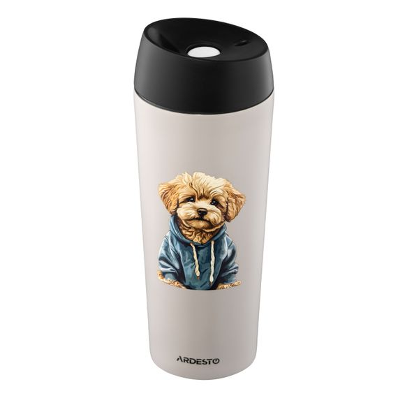Термокухоль ARDESTO Coffee Time Maltipoo 450мл, нержавіюча сталь, бежевий (AR2645MP) | Зображення 2
