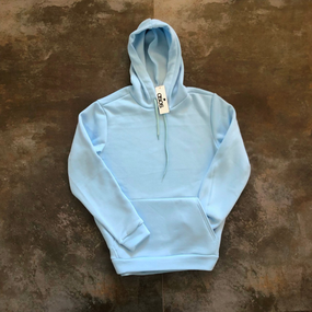 Мужской теплый худи-толстовка на флисе, BD0001 цвет голубой, размер XXL