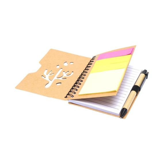 Блокнот А6 на спіралі JX010 з набором стікерів та ручкою | Зображення 1