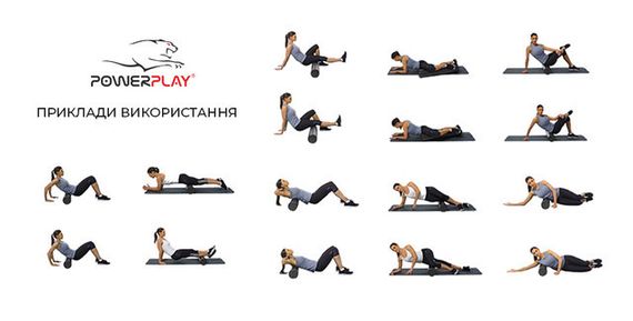 Масажний ролик (роллер) PowerPlay 4025 Massage Roller Чорно-помаранчевий (33x15см.) | Зображення 8