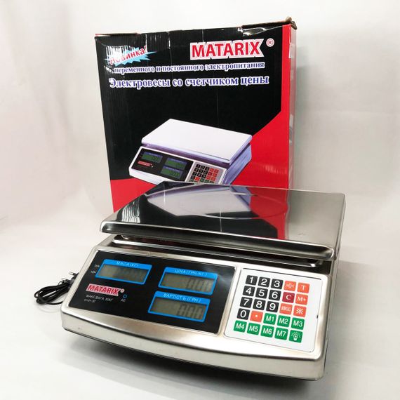 Профессиональные торговые весы Matarix, Весы торговые для бизнеса для торговли с дисплеем TW-62 | Зображення 2