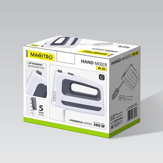 Міксер ручний Maestro MR-502, 500 Вт, для збивання і замішування тіста | Зображення 5