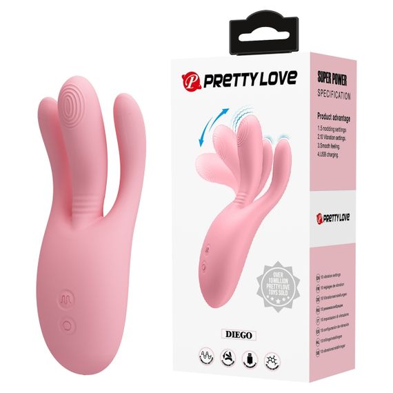 Вібратор PRETTY LOVE DIEGO, 10 vibration functions 5 nodding functions Sex Aura