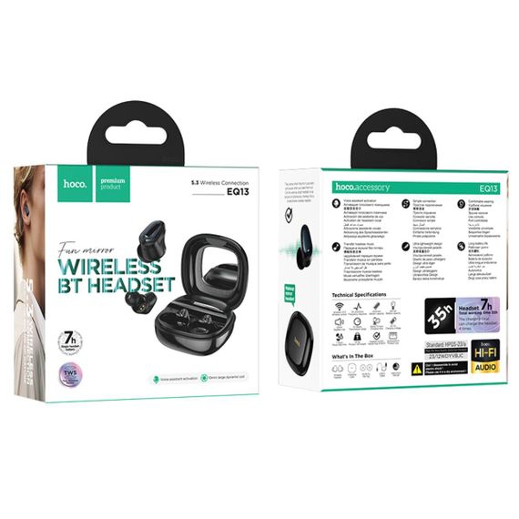 Навушники HOCO EQ13 Fun true wireless BT headset Black | Зображення 3