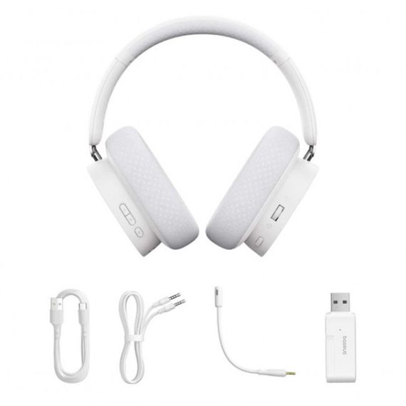 Накладні бездротові навушники Baseus AeQur GH02 Gaming (A00050800) Moon White | Зображення 4