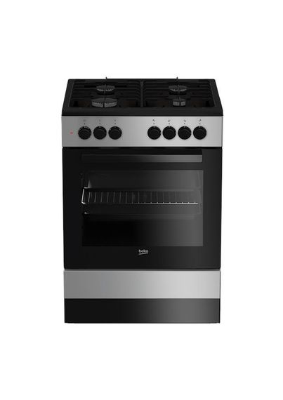 Плита комбинированная Beko FSM62120DS - 60х60 см/4 конфорки/эмал. решетки/65л/8 прогр./серебро (FSM62120DS)