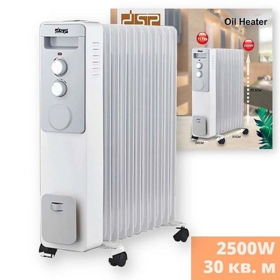 Масляний обігрівач 11 секцій, безшумна робота, XPRO, KD-3022 2500BT (24404-KD-3022_3360) | Зображення 1