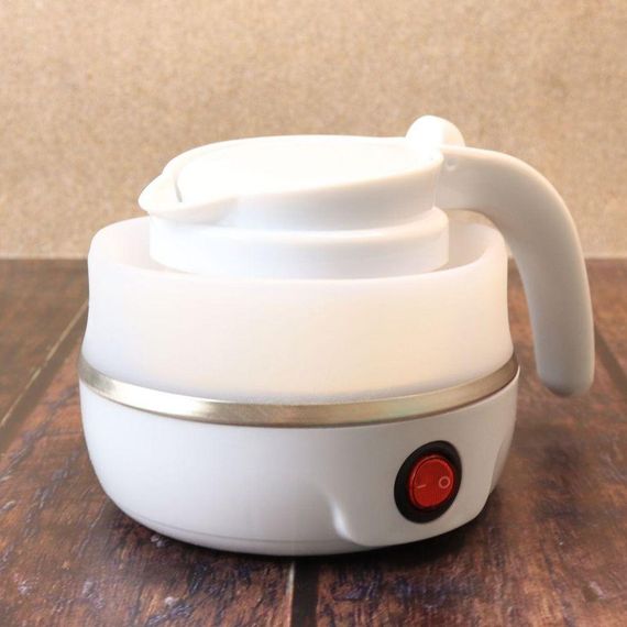 Складной силиконовый электрочайник 600 мл, YS-2008, Белый / Портативный дорожный мини-чайник | Зображення 8