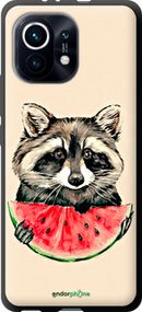 Чохол на Xiaomi Mi 11 Єнотик з кавуном "4605b-2253-2448"