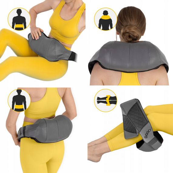 Накидка-масажер 4FIZJO Shiatsu Luxury+ для шиї та спини, акумуляторна 4FJ0563 Grey (P-5907739319104) | Зображення 8