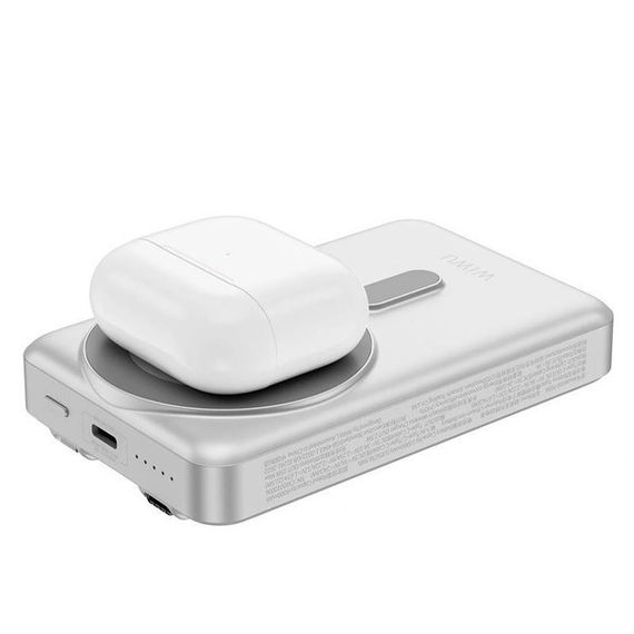 Портативний ЗП Power Bank WIWU Wi-P056 22.5W+PD20W з БЗП+iWatch with cable 10000 mAh Silver | Зображення 4