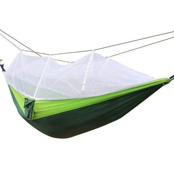 Підвісний туристичний гамак з москітною сіткою (2,45х1,3м), до 200 кг, HAMMOCK NET / Нейлоновий гамак-намет для відпочинку | Зображення 2