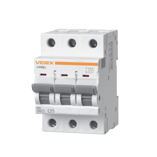Автоматический выключатель 3P 25А 6 kA VF-RS6-AV3C25 Resist Videx