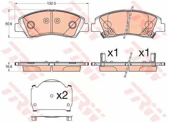 Гальмівні колодки дискові HYUNDAI/SUZUKI I10/SX4/Vitara F 13, TRW (GDB3618)