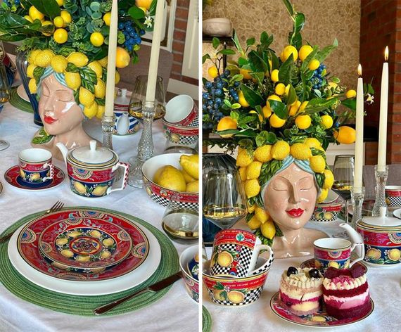 Фуршетна стійка Sicilia "Ornamento" (Орнамент) Ø27см і Ø19см, порцелянова 2-х ярусна фруктівниця | Зображення 2