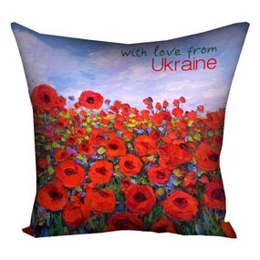 Подушка габардинова з принтом With love from Ukraine 40x40 (4P_UKR053)