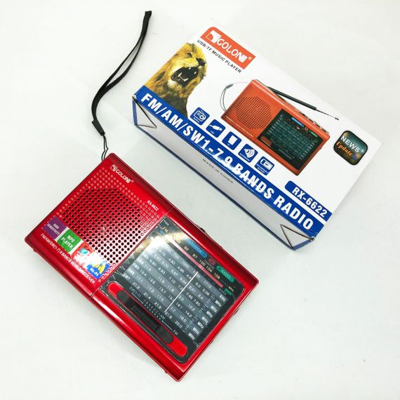 Портативная колонка радио MP3 USB Golon RX-6622. Цвет: красный | Зображення 6