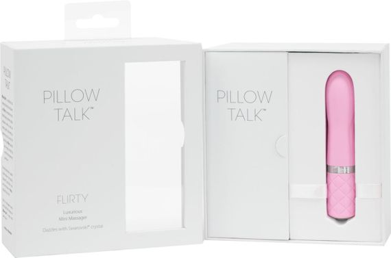 Розкішний вібратор PILLOW TALK - Flirty з кристалом Сваровські, гнучка голівка, Pink | Зображення 9