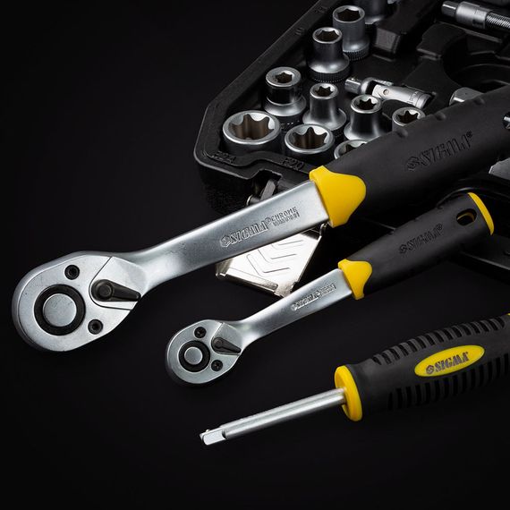 Набір насадок торцевих і біт Sigma 1/4" 1/2" 114 шт CrV (6003781) | Зображення 1