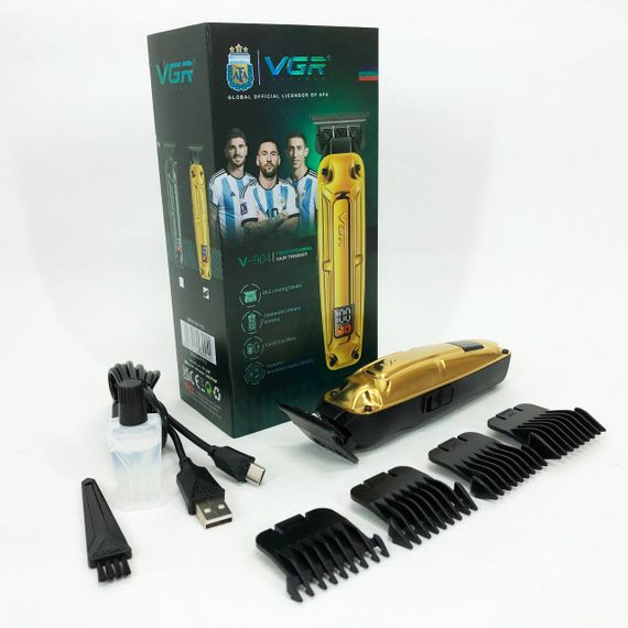 Акумуляторна машинка VGR V-904 для стрижки волосся VGR, машинка з дисплеєм та змінними насадками | Зображення 5