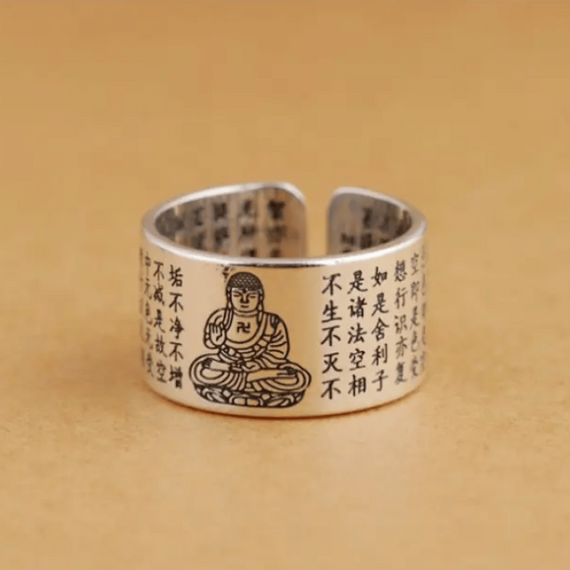 Кільце безрозмірне Будда Амогхасіддхи білий метал Без бренду 1557471646 | Зображення 1