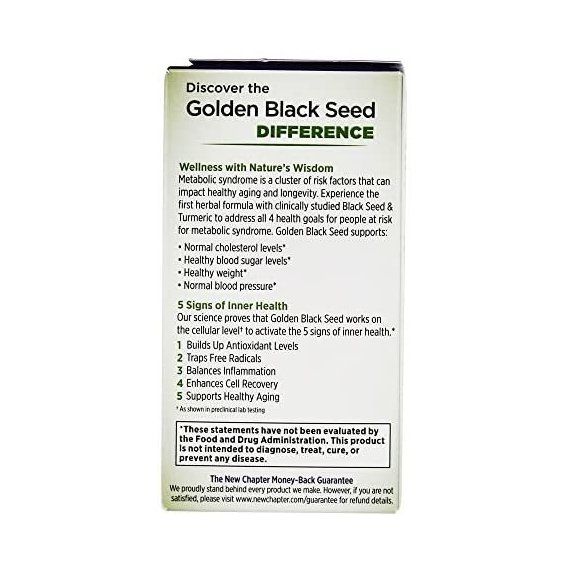 Комплекс для профілактики діабету New Chapter Golden Black Seed 30 Veg Caps NCR-90151 | Зображення 3