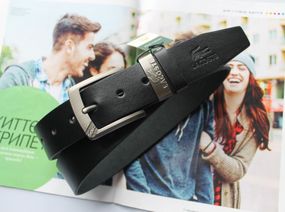 Чоловічий ремінь Lacoste black.