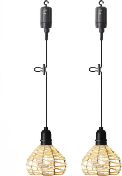 Підвісні лампи на батарейках 2 шт, портативний світильник з пультом, діммер, таймер, для вулиці і будинку регульована висота, бохо