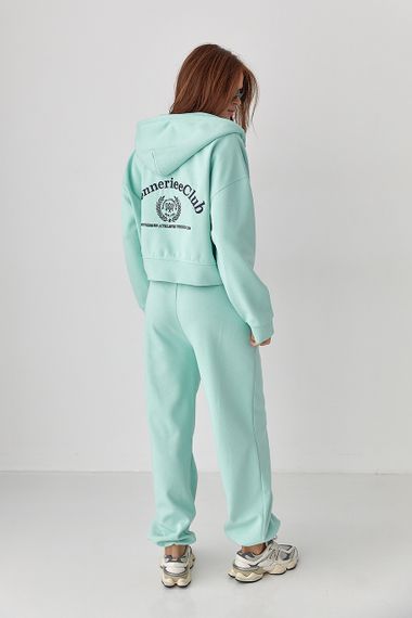 Вільний спортивний костюм з худі та прямими штанами - м'ятний цвет, ONE SIZE (є розміри) | Зображення 1