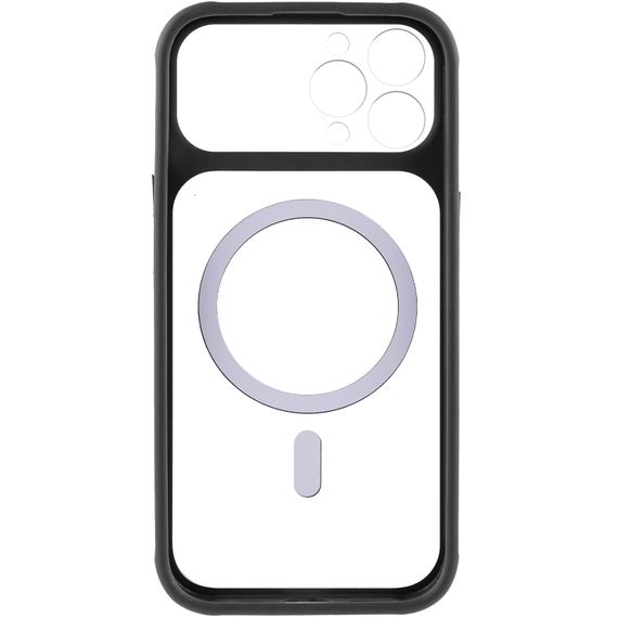 Чохол TPU+PC GETMAN Moon Clear with Magnetic Fit для Apple iPhone 12 Pro Max (6.7") Black | Зображення 3