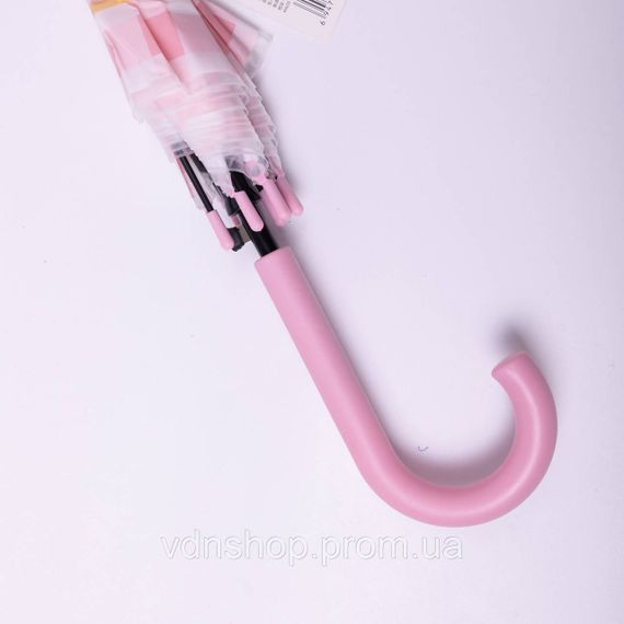 Класична дитяча парасолька-тростина напівавтомат з поліестеру міцна надійна 8 спиць діаметр 94 см Рожевий HP-23-11P | Зображення 6