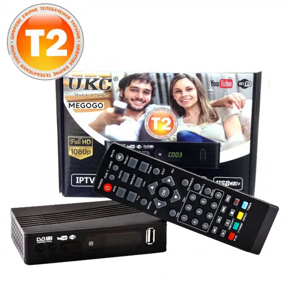 Приставка тюнер T2 UKC T2-0967 з підтримкою wi-fi адаптера 5-12v | Зображення 1