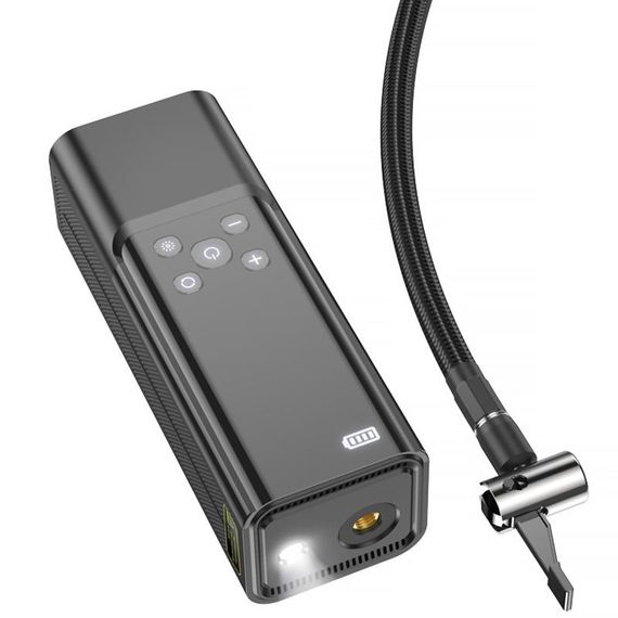 Автомобільний насос Hoco ZP7 Maddy smart (5000 mAh) Black | Зображення 3