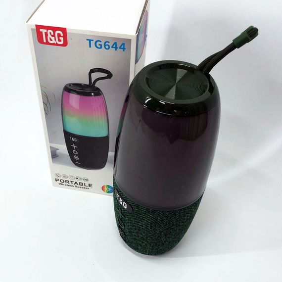 Портативна колонка TG644 5W з RGB підсвічуванням та ремінцем, Бездротова колонка потужна. Колір: зелений | Зображення 7