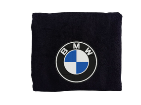 Рушник з вишивкою махровий банний 70*140 чорний автомобілісту БМВ BMW 00451
