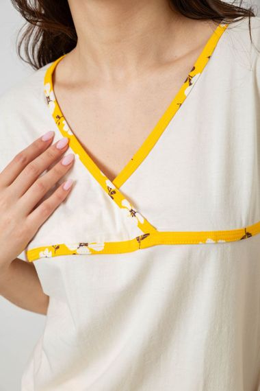 Пижама женская с принтом  -уценка, цвет молочный, 243R1600-002-U-5 | Зображення 4