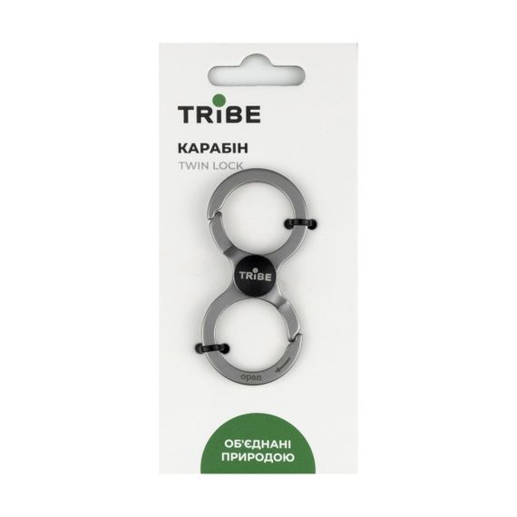 Карабін металевий Tribe Twin Lock, Туристичний карабін трайб із системою Twin Lock для альпінізму та туризму | Зображення 2
