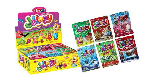 Желейні цукерки Jellopy Mix 6 видів 35 пачок по 15 г - фруктове асорті