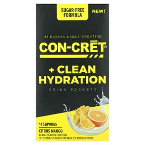 Чистий напій для зволоження Con-Cret Clean Hydration Drink Packets, Sugar-Free 14 Packets, (4.83 g) (Citrus Mango)