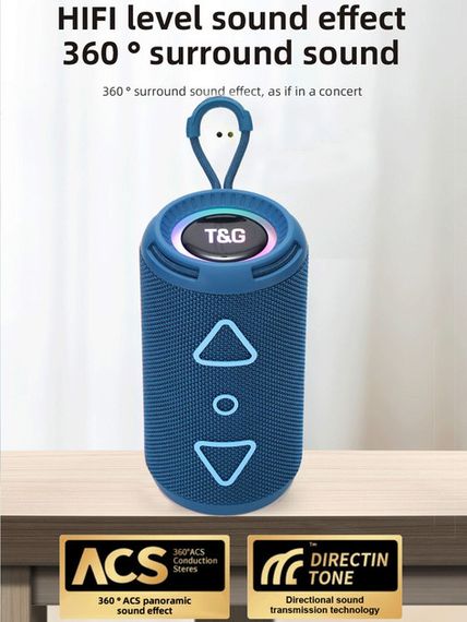 Колонка портативна Bluetooth T&G TG656 blue синя | Зображення 5